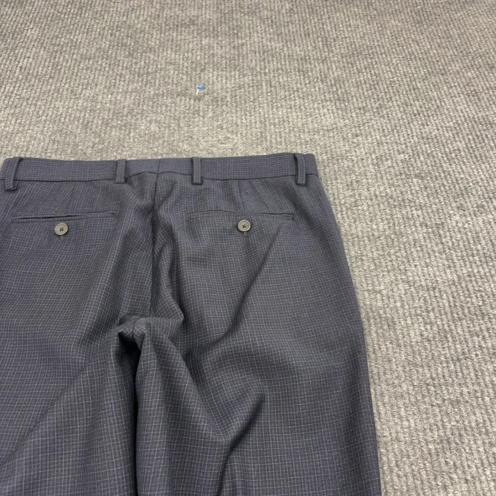 Banana Republic Dress Pants Mens 30/30 Blue Wool Tailored Slim Fit Plaid Classic